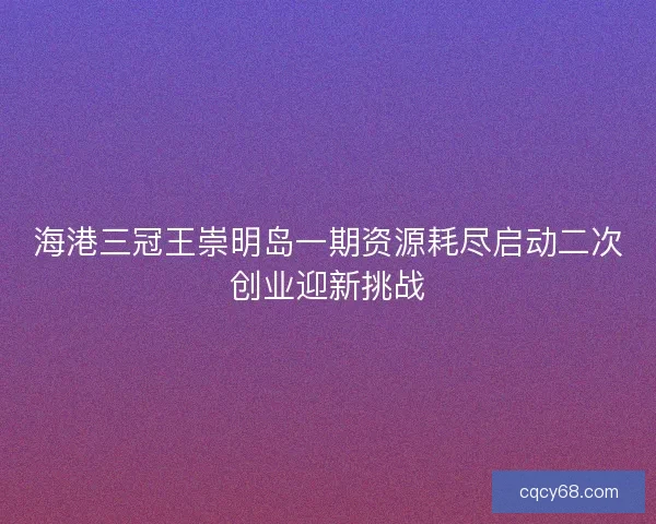 海港三冠王崇明岛一期资源耗尽启动二次创业迎新挑战