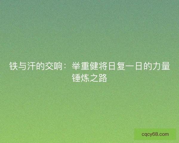 铁与汗的交响：举重健将日复一日的力量锤炼之路